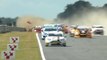 BTCC Snetterton2016 Race 2 Start Jackson and others Big Crash