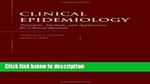 Books Clinical Epidemiology: Principles, Methods, And Applications For Clinical Research Free