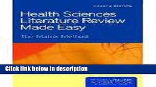 Ebook Health Sciences Literature Review Made Easy (Garrard, Health Sciences Literature Review Made