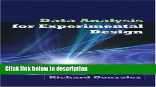 Books Data Analysis for Experimental Design Free Download