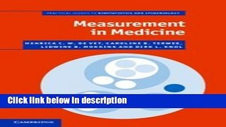 Ebook Measurement in Medicine: A Practical Guide (Practical Guides to Biostatistics and