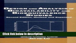 Books Design and Analysis of Bioavailability and Bioequivalence Studies, Second Edition (Chapman