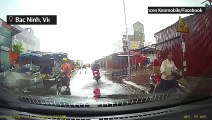 Dashcam captures moment tornado shreds through buildings in Vietnam