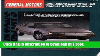 Books Chilton s General Motors: Lumina/Grand Prix/Cutlass Supreme/Regal, 1988-92 Repair Manual