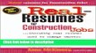 Ebook Real-Resumes for Construction Jobs: Including Real Resumes Used to Change Careers and