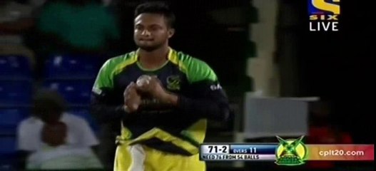 Shakib Al Hasan 4th over bowling highlights HD vs Guyana Amazon Warriors Playoff 1 CPL 2016
