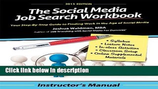 Ebook The Social Media Job Search Workbook: Instructor s Manual Free Online