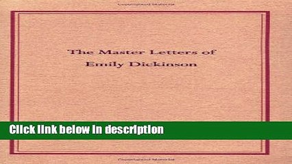 Books Master Letters of Emily Dickinson Free Download