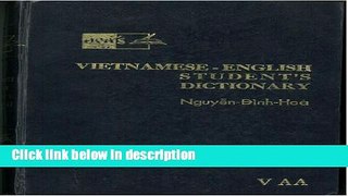 Books Vietnamese-English Student Dictionary, Revised   Enlarged Edition (English and Vietnamese