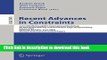 Ebook Recent Advances in Constraints: Joint ERCIM/CoLogNET International Workshop on Constraint