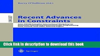 Books Recent Advances in Constraints: Joint ERCIM/CologNet International Workshop on Constraint