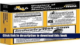 Books Directory of California Manufacturers 2016 Full Online
