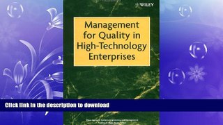 FAVORIT BOOK Management for Quality in High-Technology Enterprises (Wiley Series in Systems