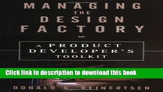 Ebook Managing the Design Factory Free Online