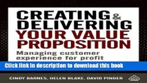 Ebook Creating and Delivering Your Value Proposition: Managing Customer Experience for Profit Free