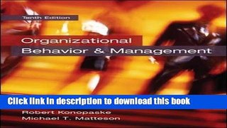 Ebook Organizational Behavior and Management Free Online