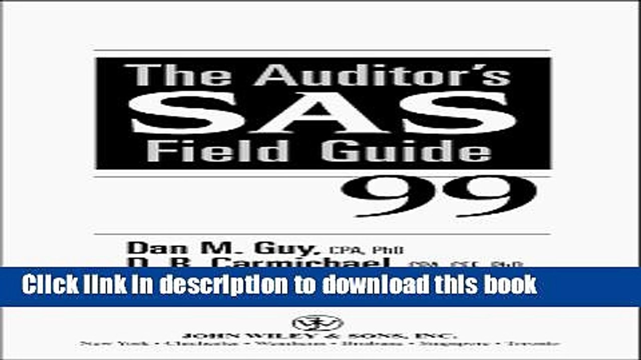 PDF  The Wiley Auditor s SAS Field Guide 99  Free Books