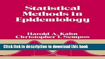 PDF  Statistical Methods in Epidemiology (Monographs in Epidemiology and Biostatistics)  Free