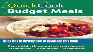 Books Quick Cook Budget Meals Free Online