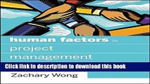 Books Human Factors in Project Management: Concepts, Tools, and Techniques for Inspiring Teamwork