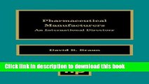 Ebook Pharmaceutical Manufacturers: An International Directory Full Online