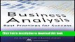 PDF  Business Analysis: Best Practices for Success  Online