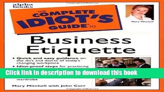 Ebook Complete Idiot Guide Business Etiquette Free Online KOMP