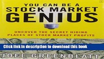 Books You Can Be a Stock Market Genius: Uncover the Secret Hiding Places of Stock Market Profits