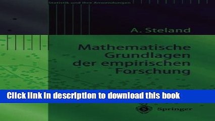 Скачать видео: Read Mathematische Grundlagen der empirischen Forschung (Statistik und ihre Anwendungen) (German