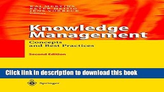Books Knowledge Management: Concepts and Best Practices Free Download
