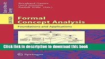 Ebook Formal Concept Analysis: Foundations and Applications (Lecture Notes in Computer Science)