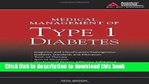 Read Medical Management of Type 1 Diabetes Ebook Free