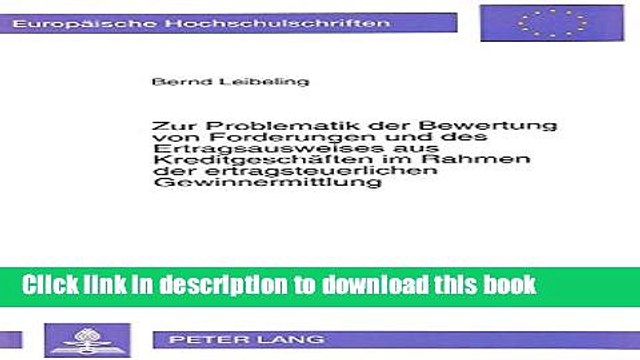 Download Zur Problematik der Bewertung von Forderungen und des Ertragsausweises aus