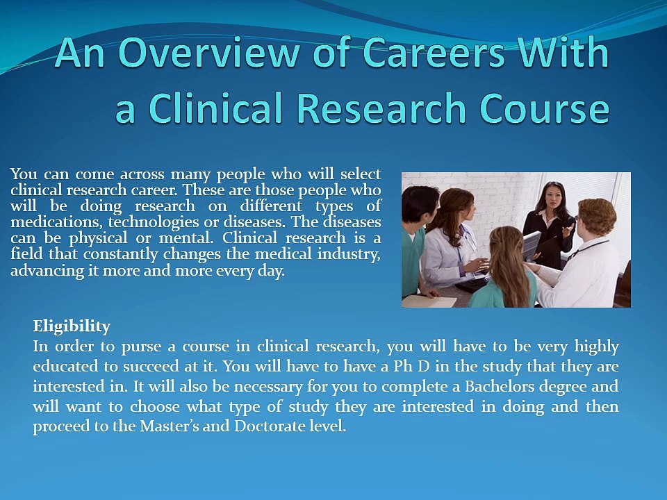 Overview of Careers With a Clinical Research Course