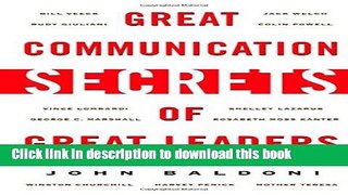 Books Great Communication Secrets of Great Leaders Full Online