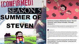 Steven Universe - Season 3-5 Confirmed!!! New Episodes Return With Summer Of Steven - YouTube