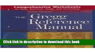 Books Comprehensive Worksheets to accompany the Gregg Reference Manual Full Online