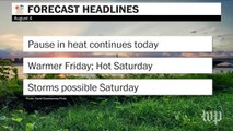 Pause in heat continues today