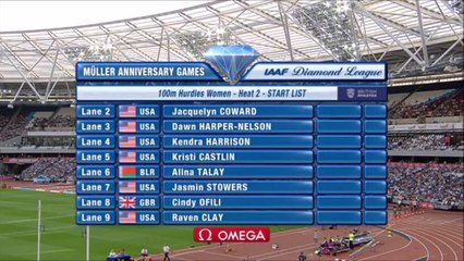 séries 100m haies - DL Londres, 22 juillet 2016 (Kendra Harrison 12''40)