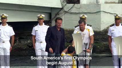 Olympic flame arrives in Rio de Janeiro