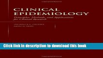 [PDF] Clinical Epidemiology: Principles, Methods, And Applications For Clinical Research Read Online