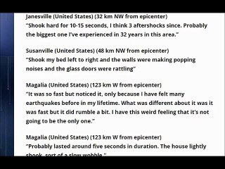 California Earthquake M4.9 Down Graded to M4.5