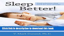 Books Sleep Better!: A Guide to Improving Sleep for Children with Special Needs, Revised Edition