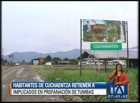 Habitantes de Cuchaentza retienen a implicados en profanación de tumbas