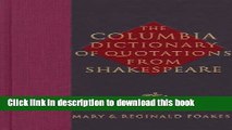 Ebook The Columbia Dictionary of Quotations From Shakespeare Full Online