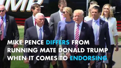 Pence and Trump diverge on endorsement of Paul Ryan