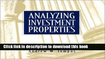 [Read PDF] Analyzing Investment Properties Ebook Free