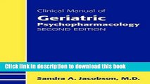 [Read PDF] Clinical Manual of Geriatric Psychopharmacology Download Free