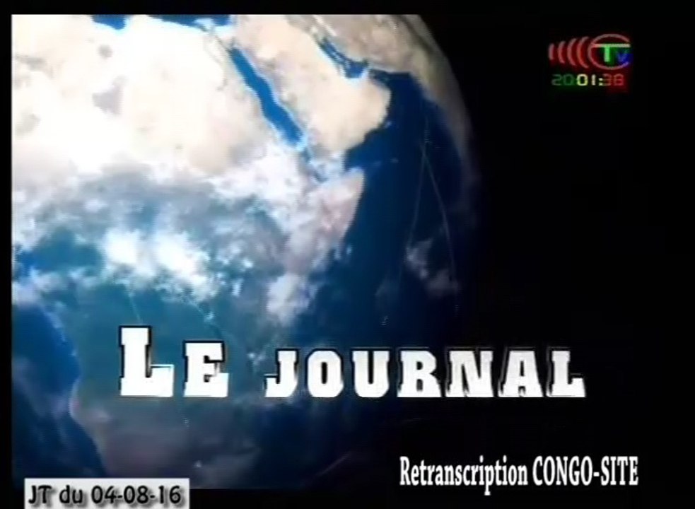 Journal de 20h TVCongo du jeudi 04 août 2016 -By Congo-Site