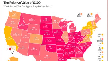 Just How Much is $100 Worth in Your State?